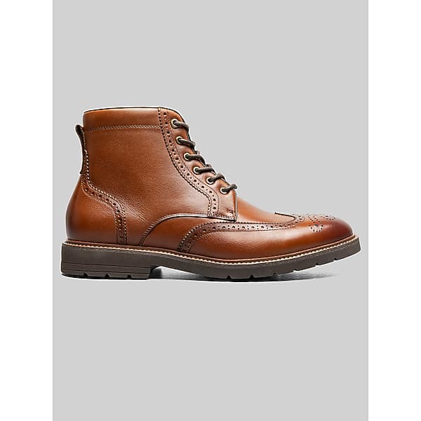 Florsheim Men's Redford Wingtip Lace Up Boot Cognac - Size: 11 1/2 D-Width