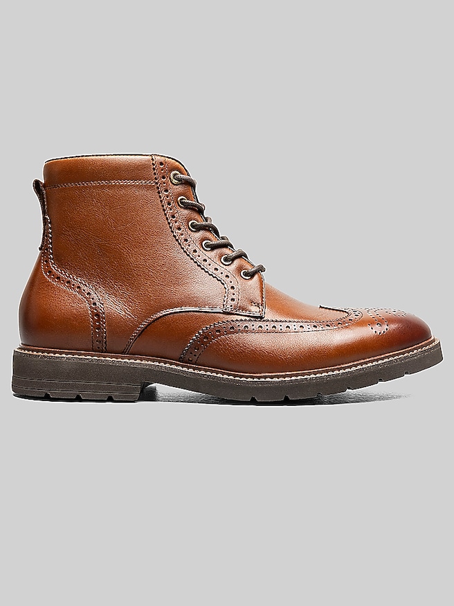Florsheim Redford Wingtip Lace Up Boot Cognac