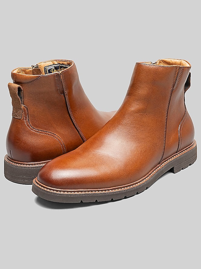 Florsheim Redford Plain Toe Side Zip Boots, Cognac - Image 4 of 8