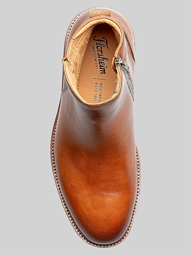Florsheim Redford Plain Toe Side Zip Boots, Cognac - Image 7 of 8