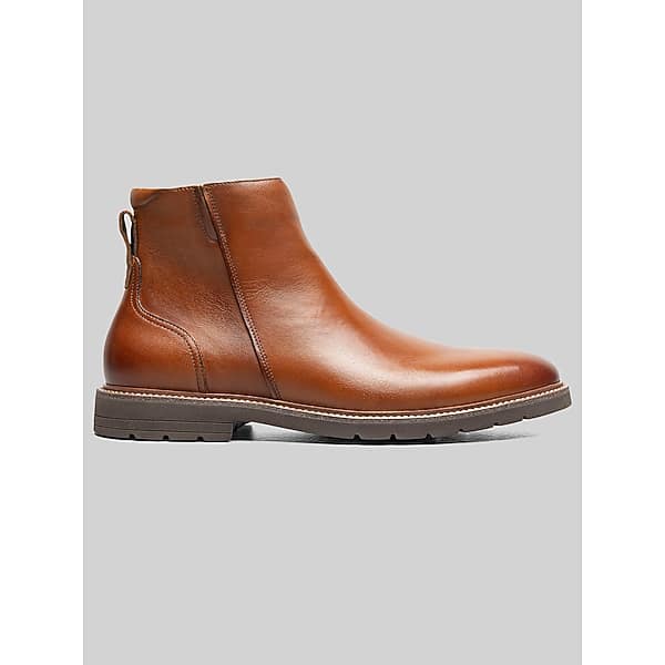 Florsheim Men's Redford Plain Toe Side Zip Boots Cognac - Size: 8 1/2 D-Width
