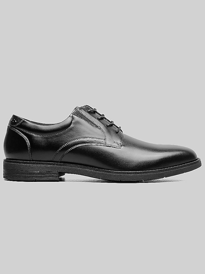 Nunn Bush Fitz Flex Plain Toe Oxfords Black Smooth