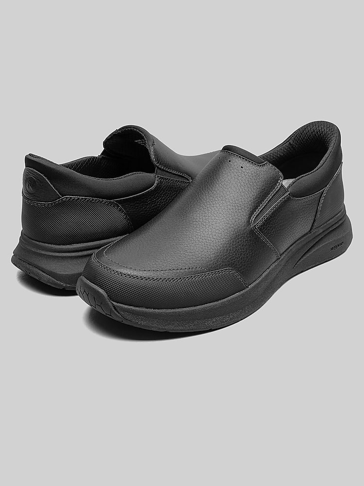 Nunn Bush KORE Taz EZ Hands Free Moc Toe Slip-Ons, Black | Casual