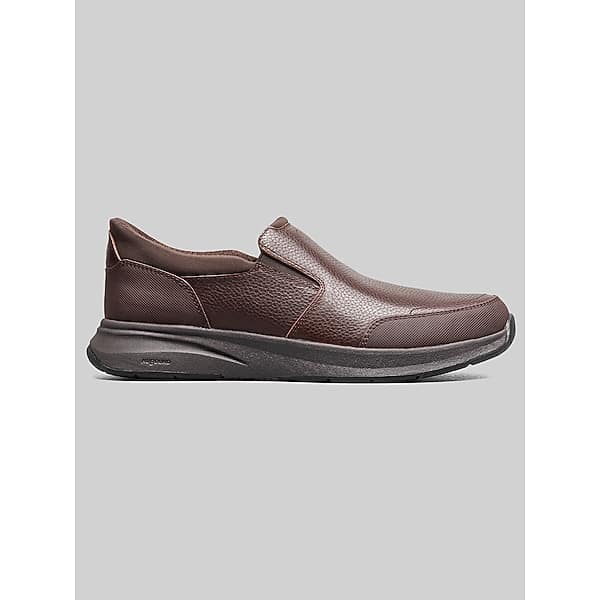 Nunn Bush Men's KORE Taz EZ Hands Free Moc Toe Slip-Ons Brown Tumble - Size: 9.5 WIDE