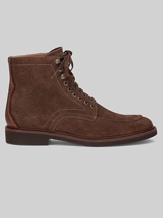 Frye Lowell Mid Lace-Up Moc Toe Boots Driftwood