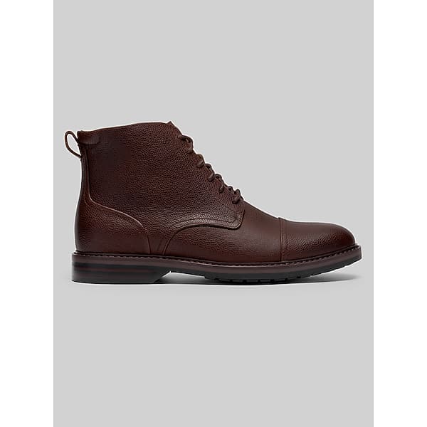 Clarks Men's Aldwin2 Cap Toe Mid Boot Brown Leather - Size: 9 1/2 D-Width