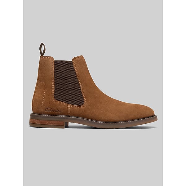 Clarks Men's Jaxon Easy Chelsea Boot Cola Suede - Size: 8.5 WIDE