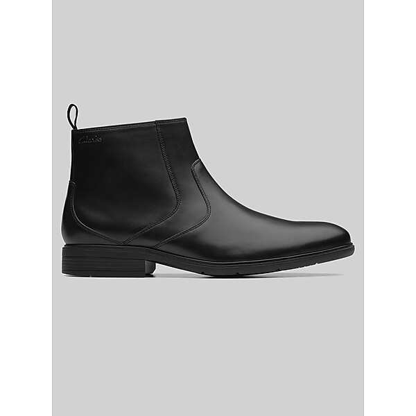 Clarks Men's Steadwell Zip Up Plain Toe Boot Black - Size: 8.5 WIDE