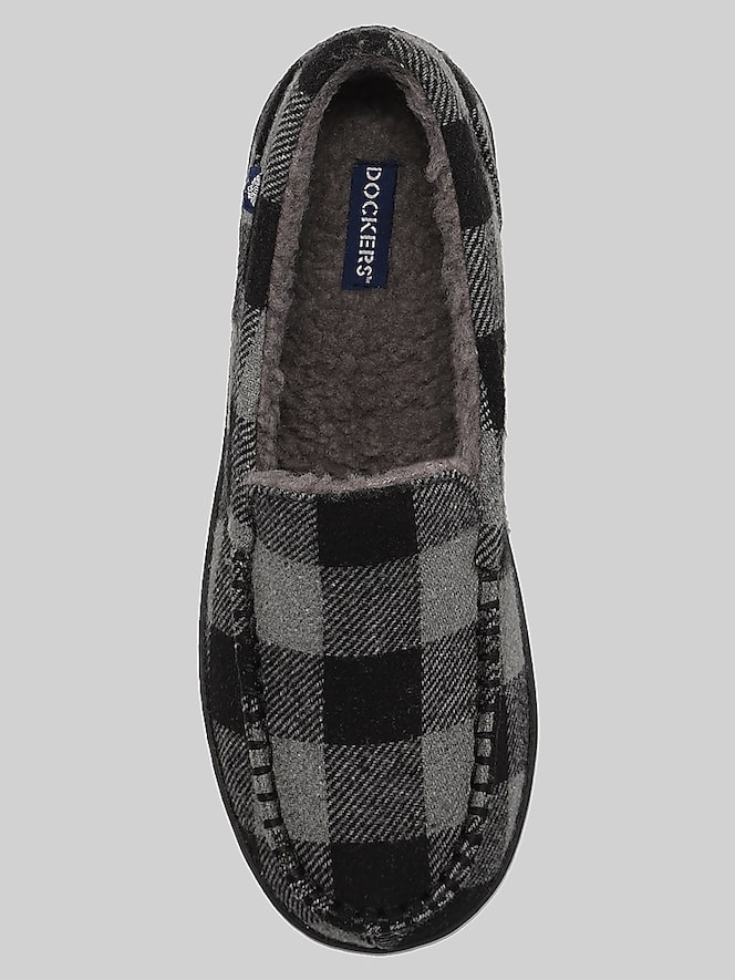 Dockers Hyde Moc Toe Plaid Slippers, Black/Grey - Image 4 of 6