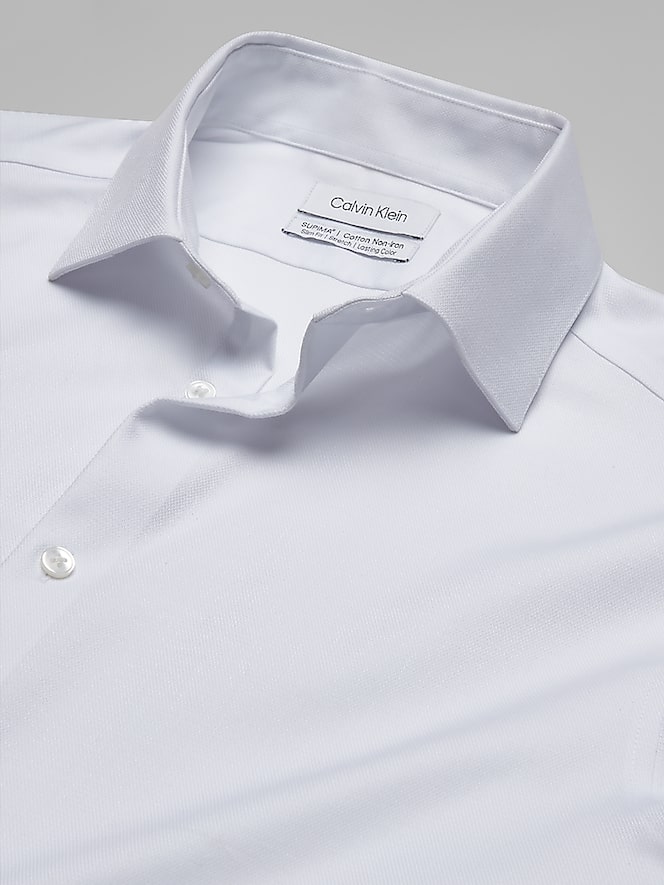 Calvin Klein Slim Fit Solid Supima Cotton Dress Shirt