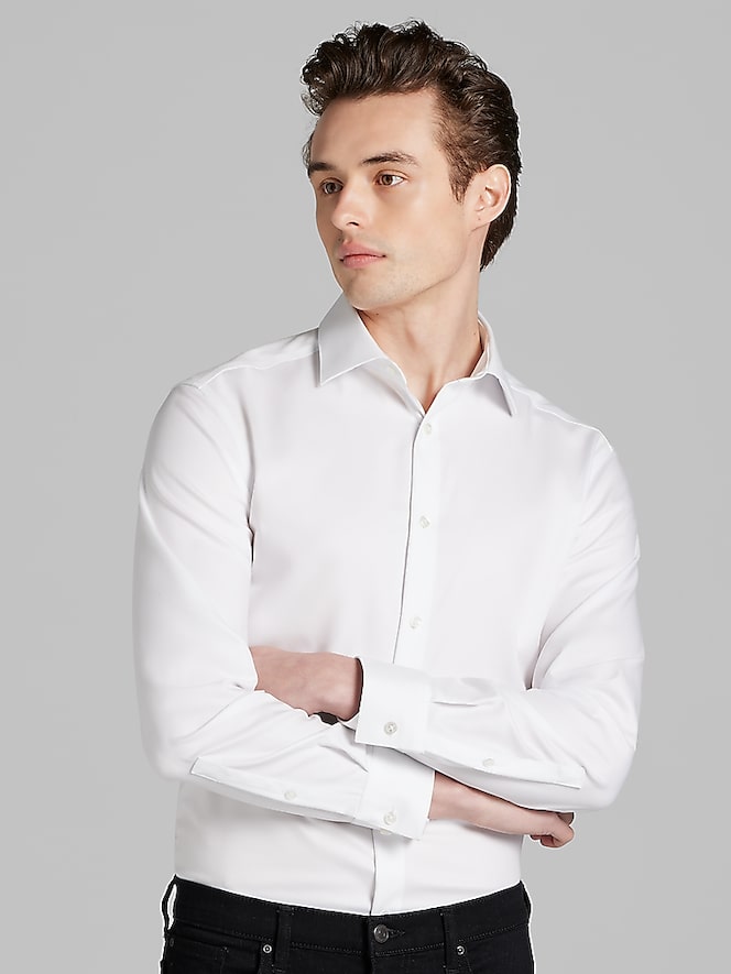 Calvin Klein Slim Fit Solid Supima Cotton Dress Shirt