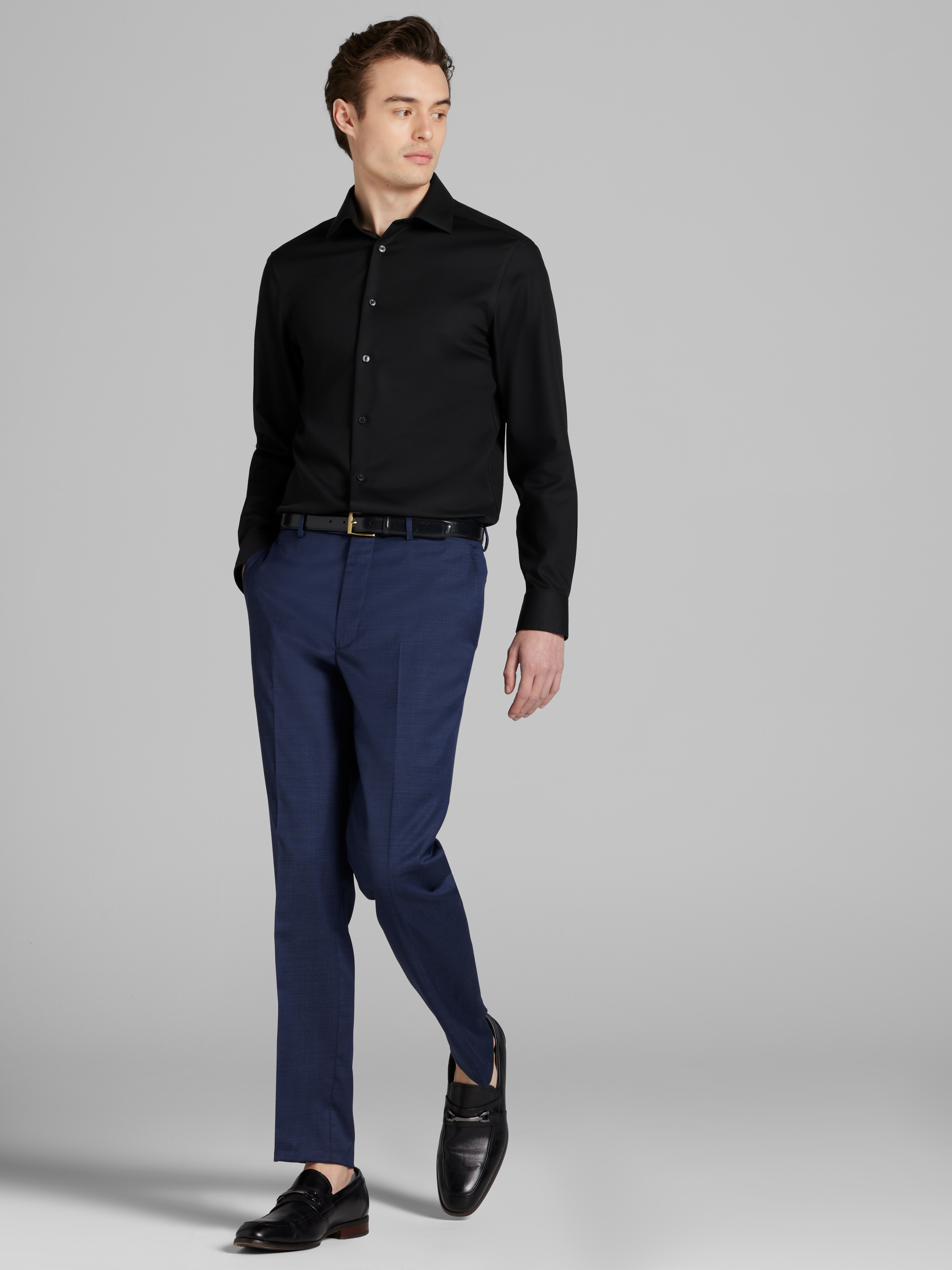 Slim Fit Solid Supima Cotton Dress Shirt