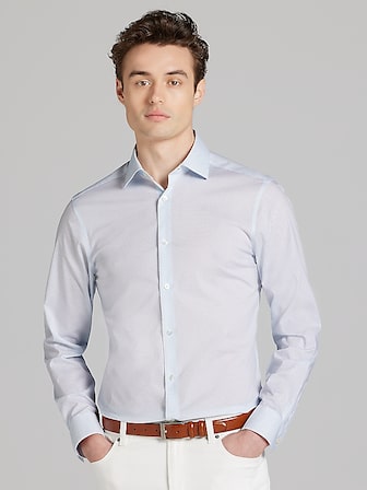 Slim Fit Solid Supima Cotton Dress Shirt