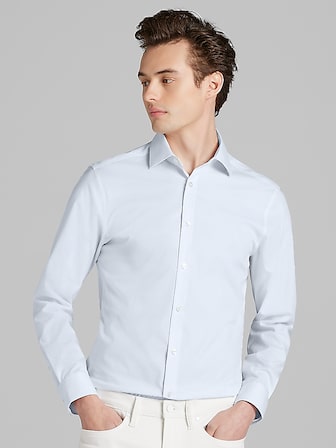 fitted slim fit dress shirts Slim Fit Dress Shirt 155135 Red / XL main image 0