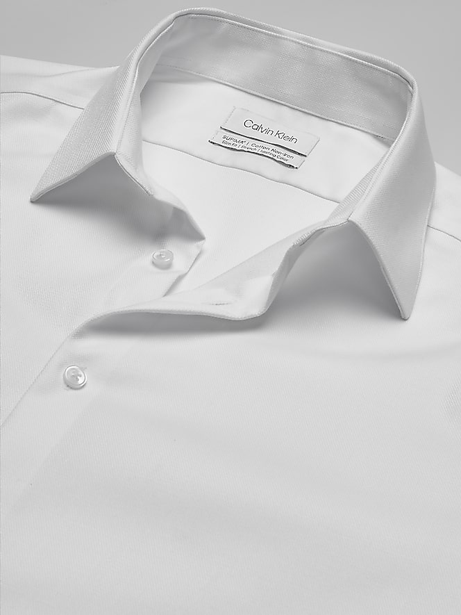 Calvin Klein Slim Fit Solid Supima Cotton Dress Shirt
