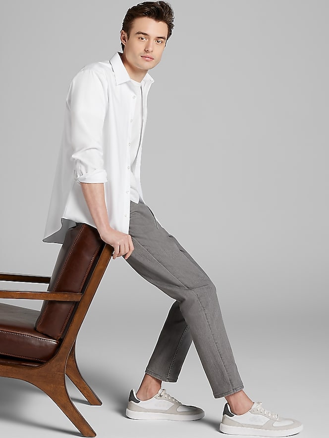 Calvin Klein Slim Fit Solid Supima Cotton Dress Shirt