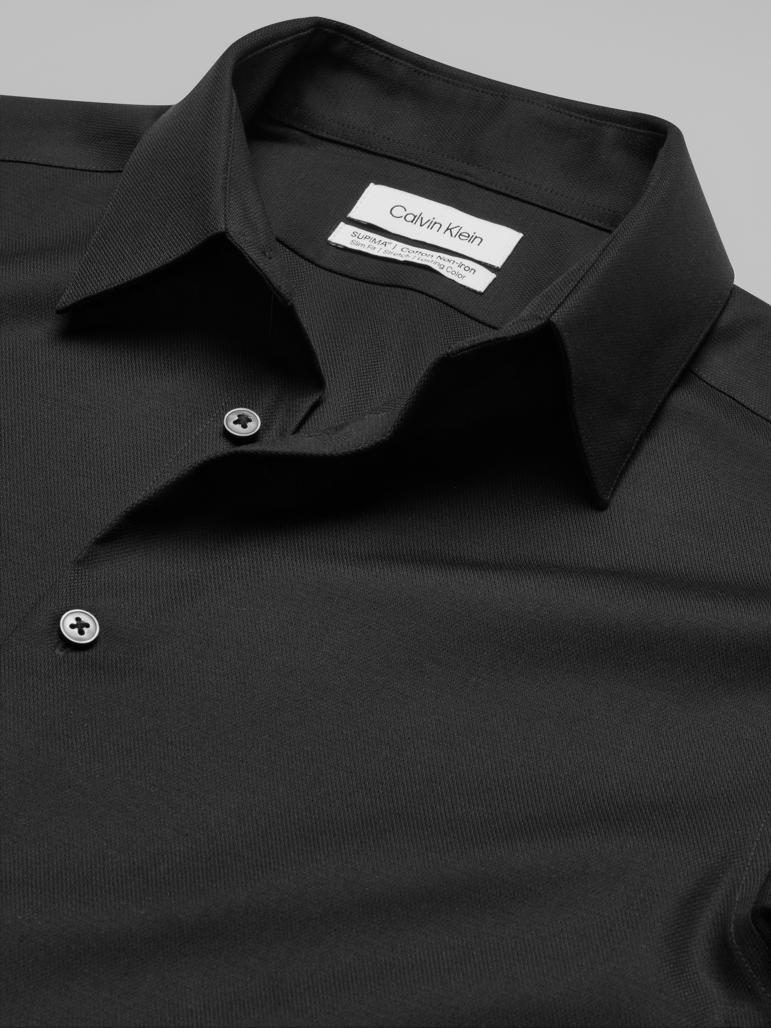 Slim Fit Solid Supima Cotton Dress Shirt