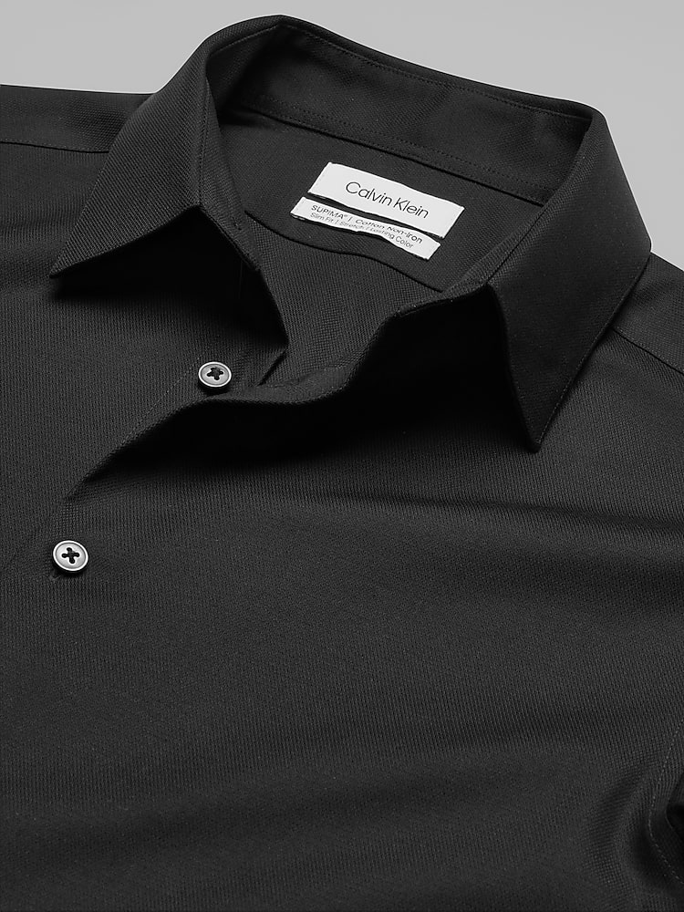 calvin klein slim fit dress shirt black Calvin Klein Men`s Slim Fit Non-Iron main image 1