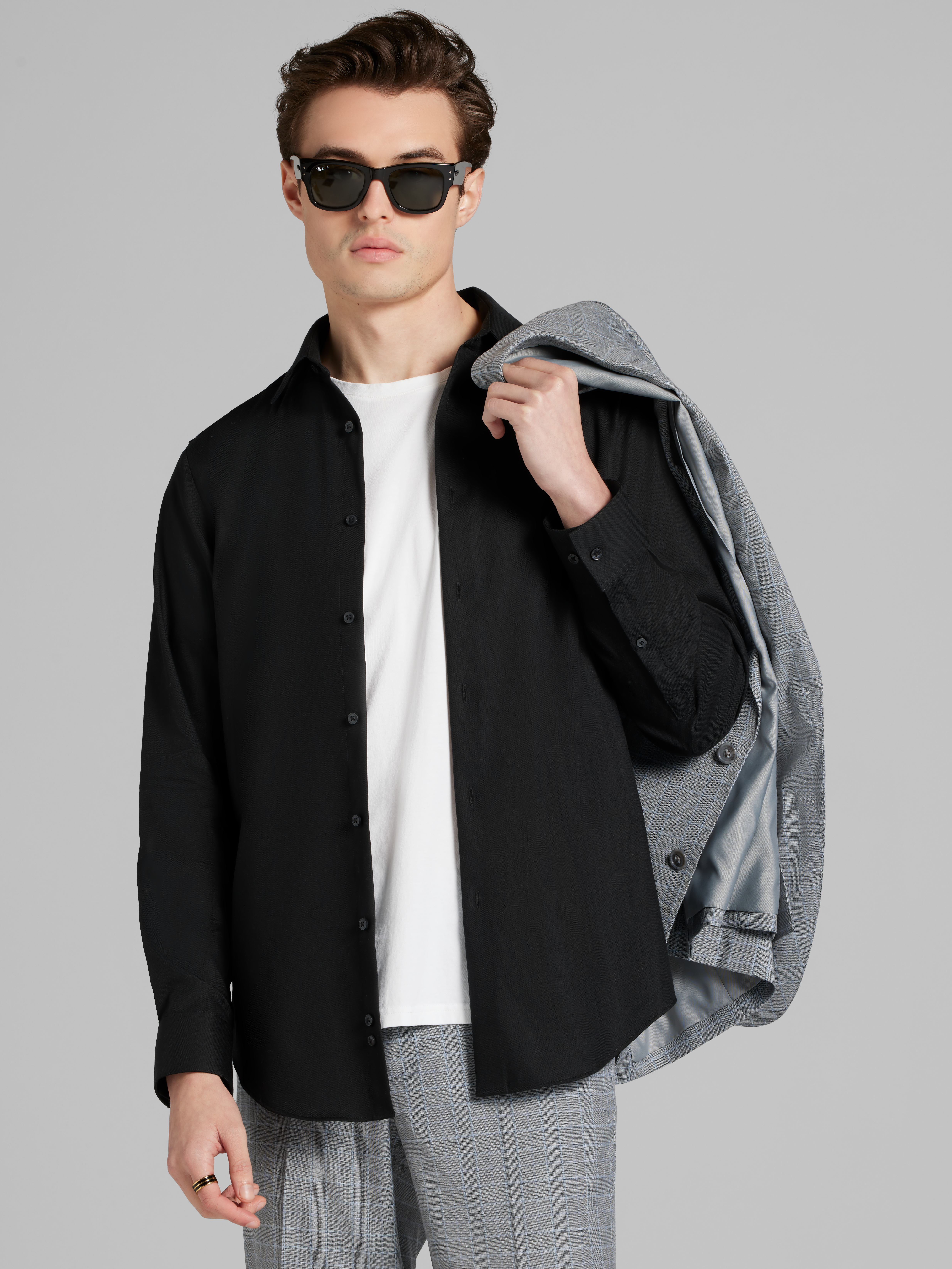 Slim Fit Solid Supima Cotton Dress Shirt