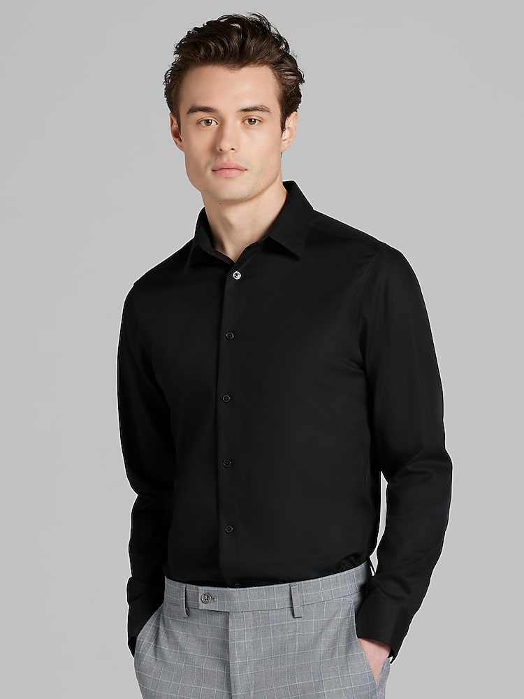 Calvin Klein Men's Slim-Fit Dress Shirt - Black - Size 17 32/33