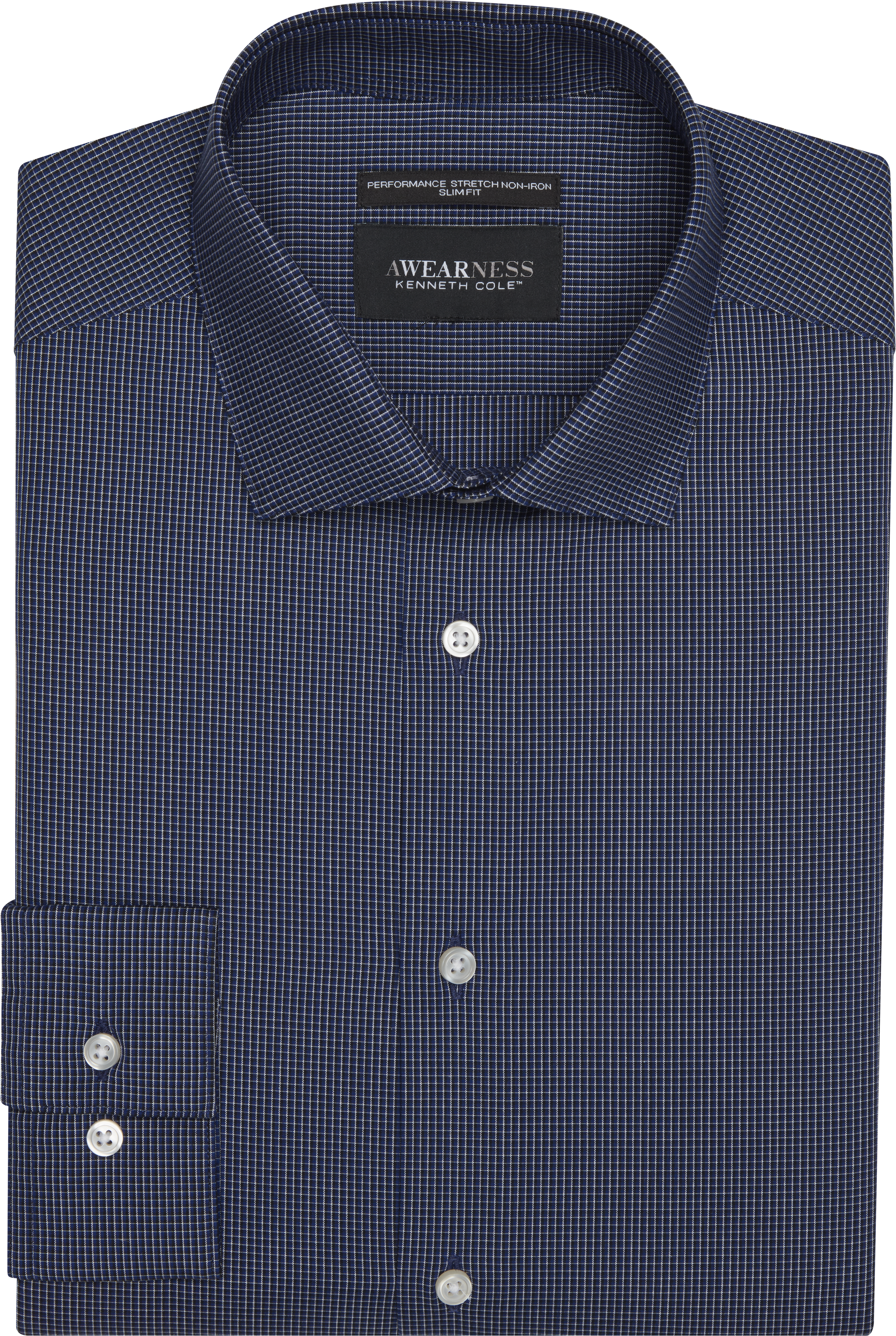 Slim Fit Ultra Performance Stretch Micro Check Dress Shirt