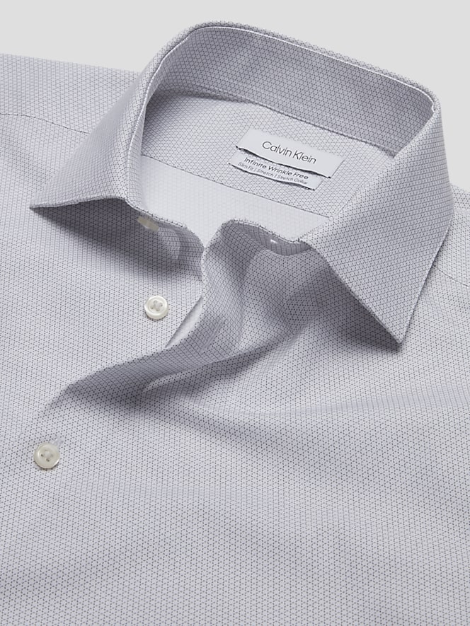 Calvin Klein Slim Fit Cotton Blend Spread Collar Textured Dress Shirt | Dress Shirts | Men's ...