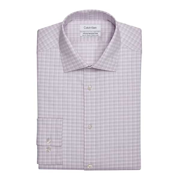 Calvin Klein Men's Slim Fit Plaid Dress Shirt Pink Check - Size: 14 1/2 32/33 TMW51BG45345