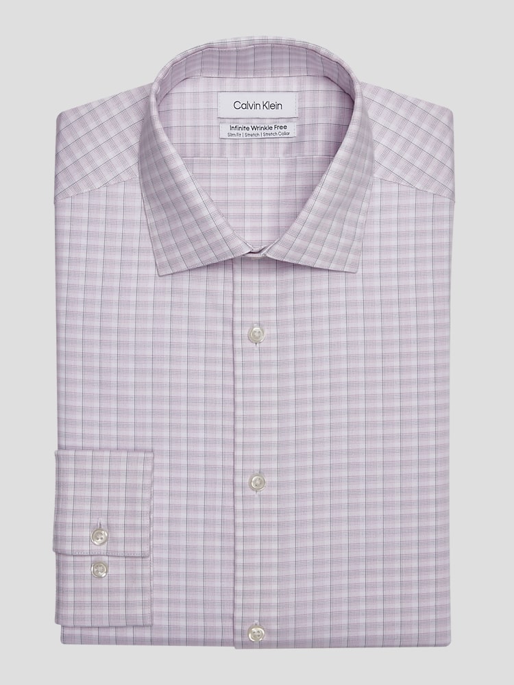 Calvin Klein Infinite Slim Fit Plaid Dress Shirt Dress Shirts Men s Wearhouse