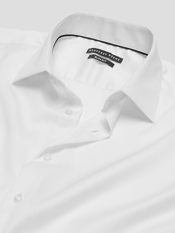 Geoffrey Beene Slim Fit Cotton Blend Spread Collar Dress Shirt