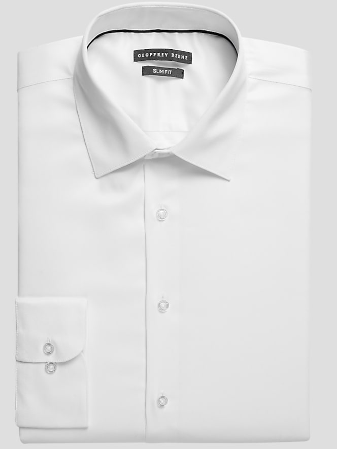 Geoffrey Beene Slim Fit Cotton Blend Spread Collar Dress Shirt