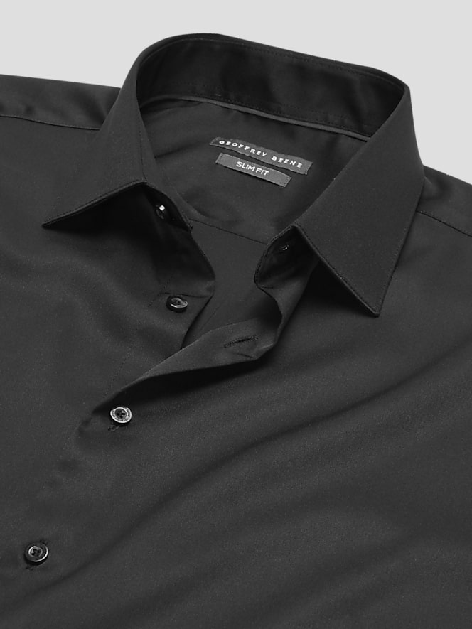 Geoffrey Beene Slim Fit Cotton Blend Spread Collar Dress Shirt
