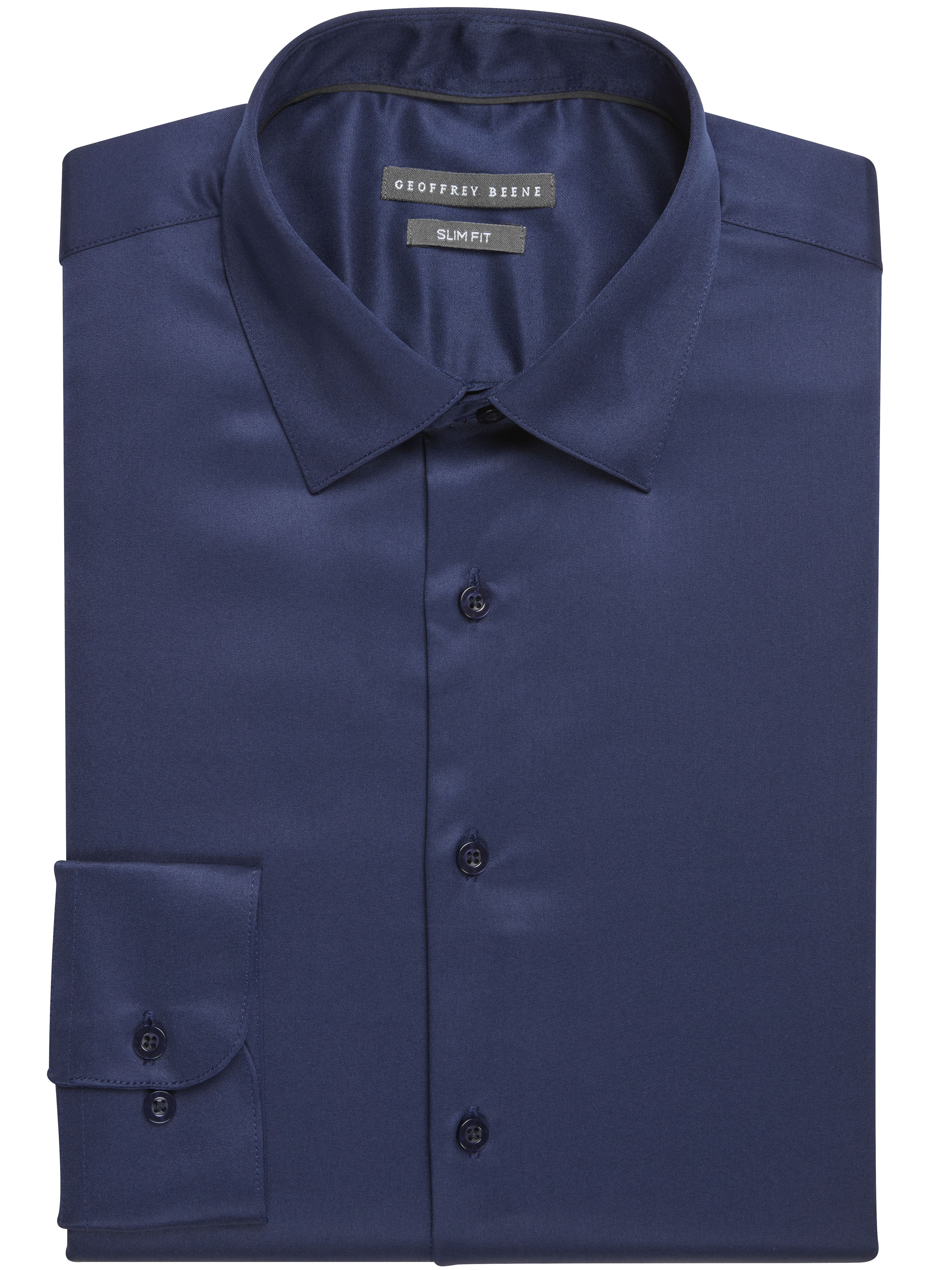Geoffrey Beene Slim Fit Cotton Blend Spread Collar Dress