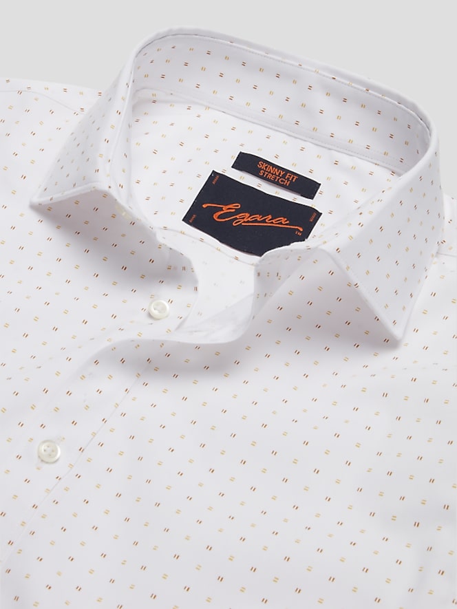 Egara Skinny Fit Square Pattern Dress Shirt