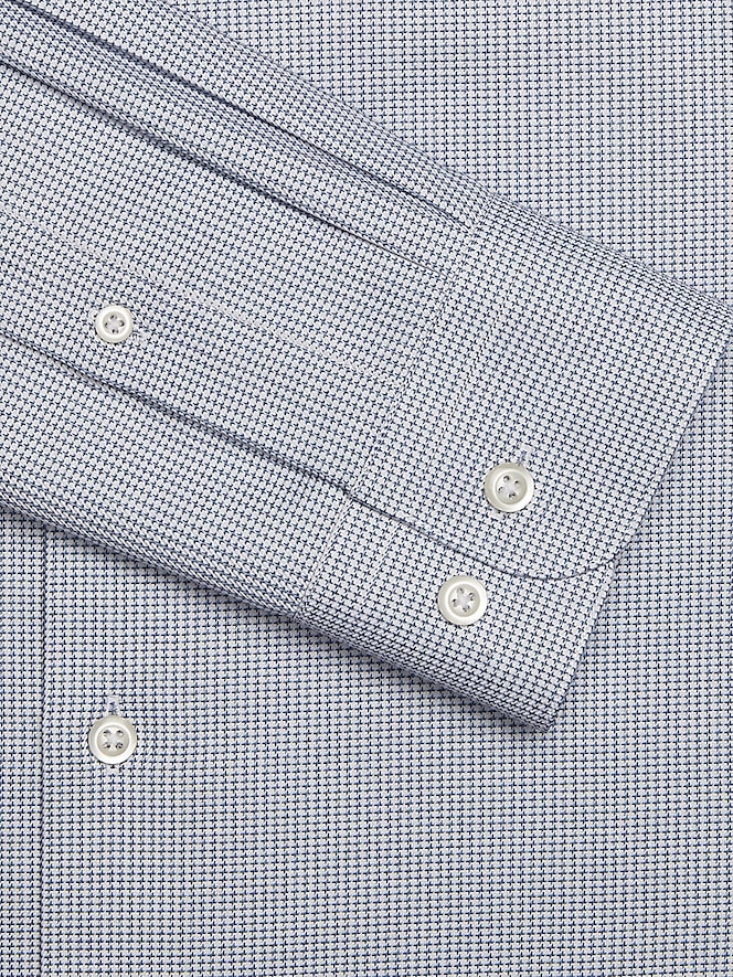 Pronto Uomo Modern Fit Cotton Micro Grid Spread Collar Dress Shirt