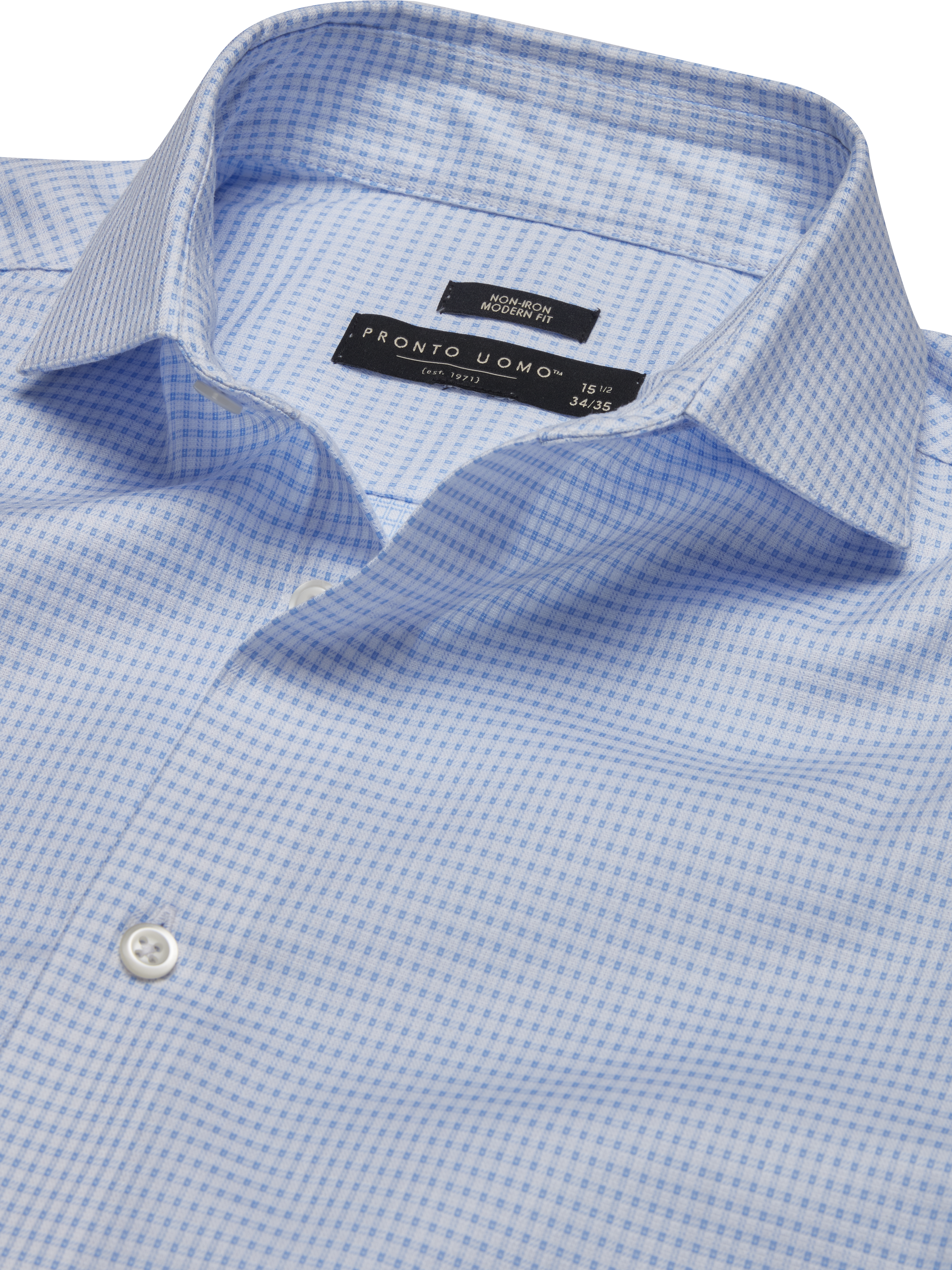 Modern Fit Check Spread Collar Dress Shirt