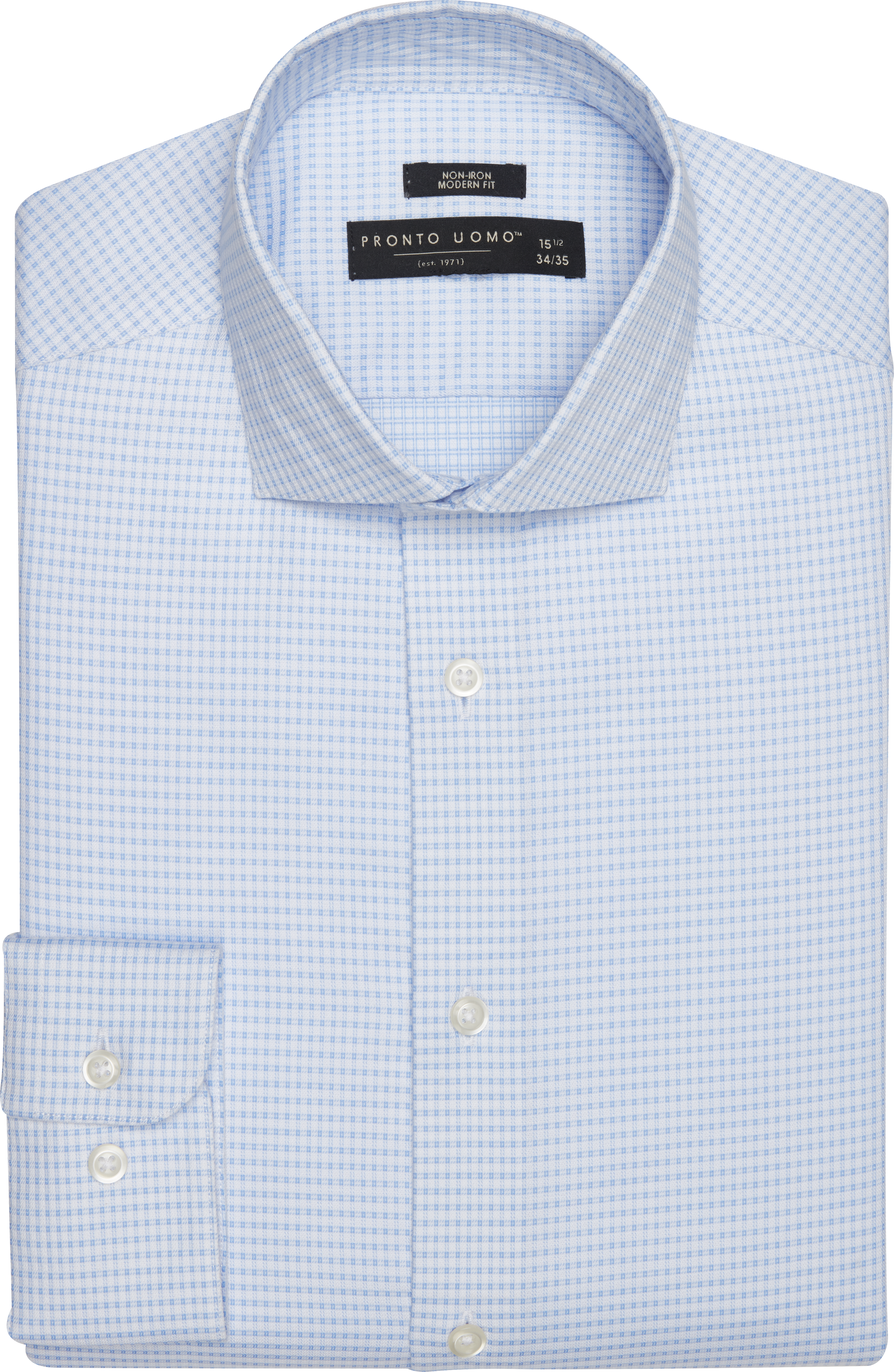 Modern Fit Check Spread Collar Dress Shirt
