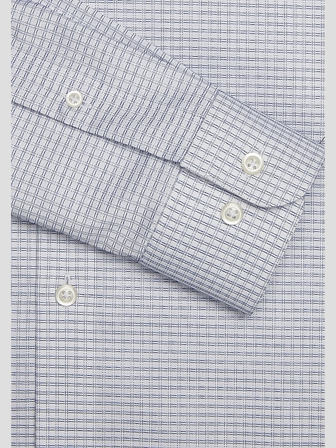 Pronto Uomo Slim Fit Grid Spread Collar Dress Shirt