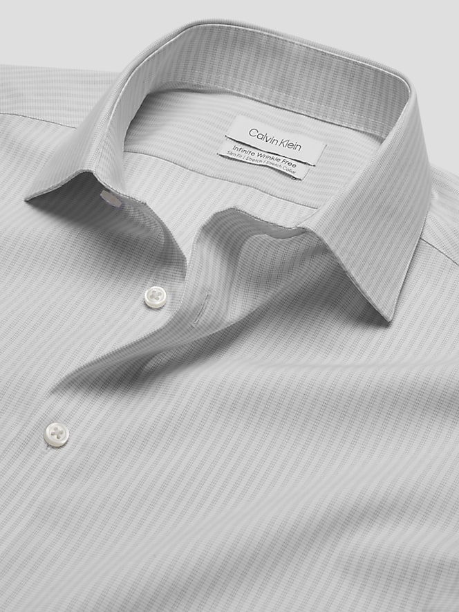 Calvin Klein Slim Fit Wrinkle-Resistant Stripe Dress Shirt