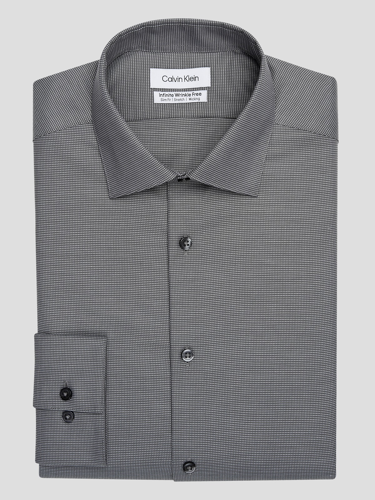 Calvin Klein Slim Fit Spread Collar Textured Dress Shirt Dress Shirts