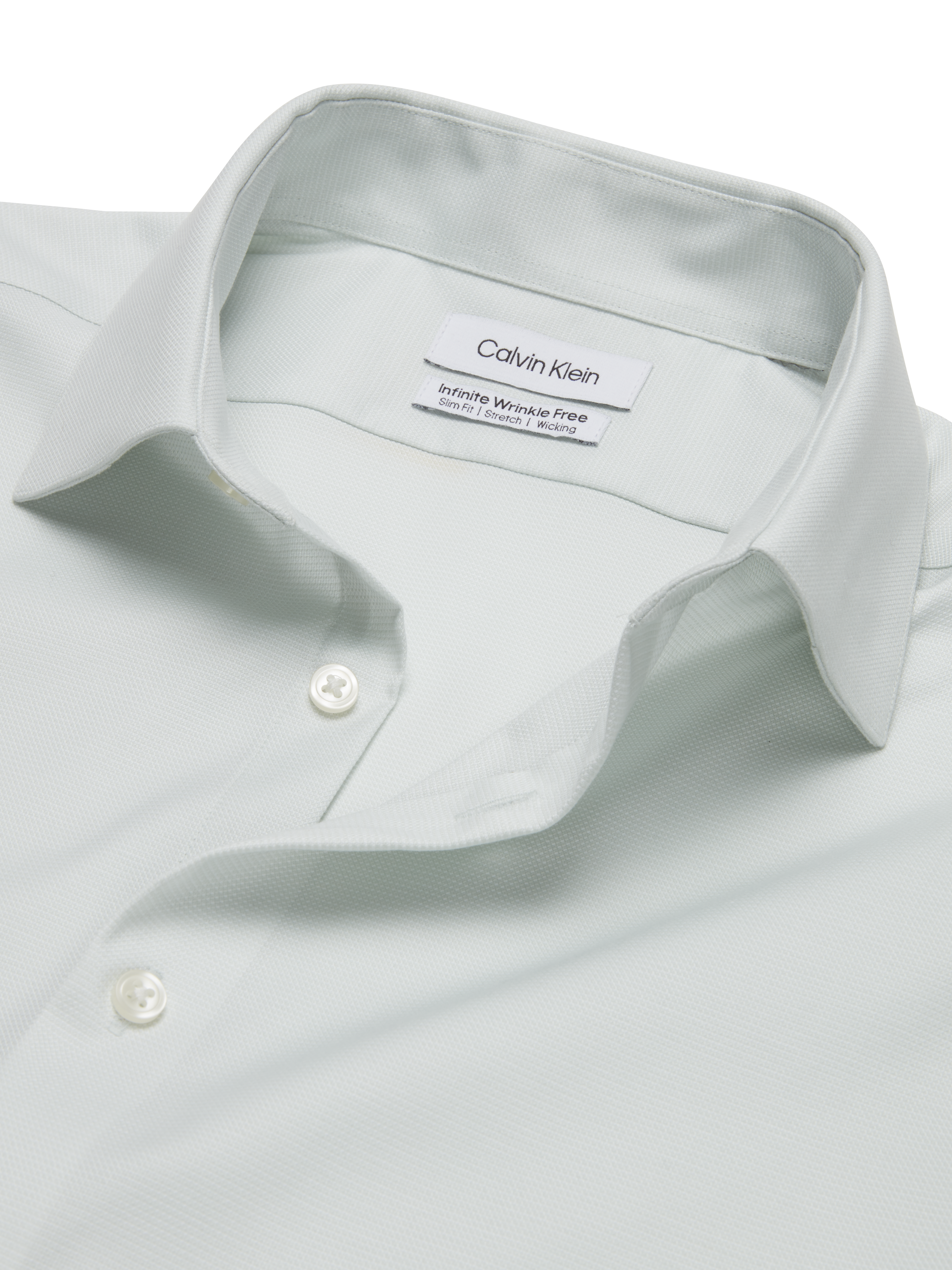 Slim Fit Cotton Blend Textured Dress Shirt