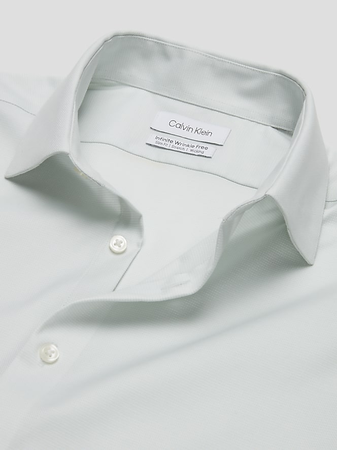 Calvin Klein Slim Fit Cotton Blend Textured Dress Shirt
