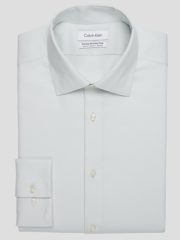 Calvin Klein Slim Fit Spread Collar Textured Dress Shirt Dress Shirts Men s Wearhouse