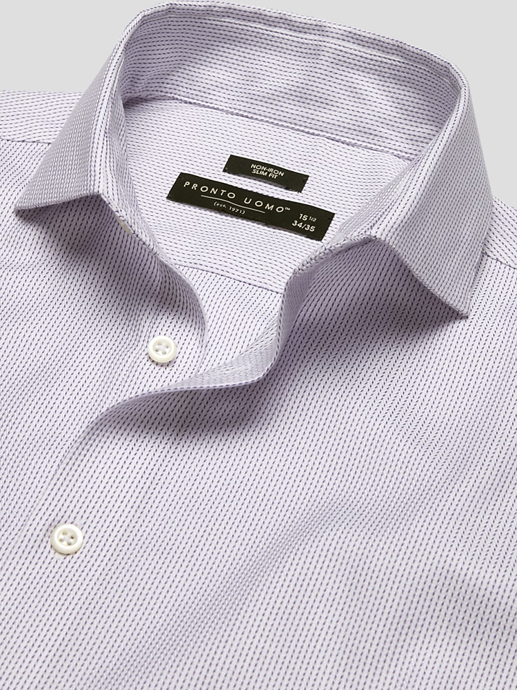 Pronto Uomo Slim Fit Herringbone Dress Shirt, Lavender - Purple | Men's  Wearhouse