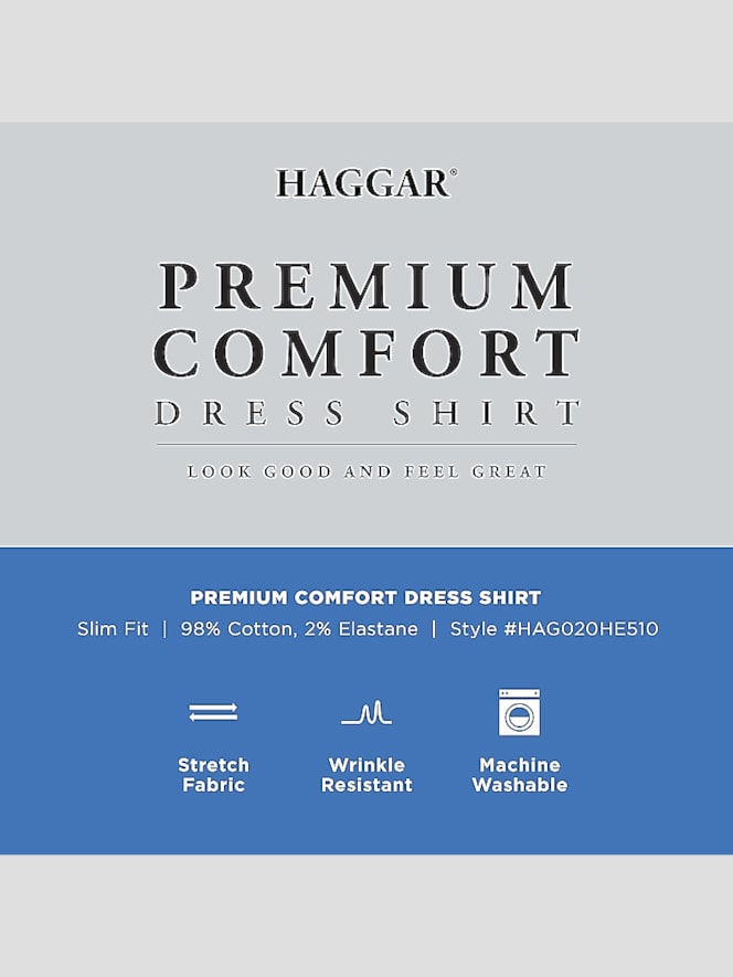 Haggar Premium Comfort Slim Fit Solid Color Dress Shirt