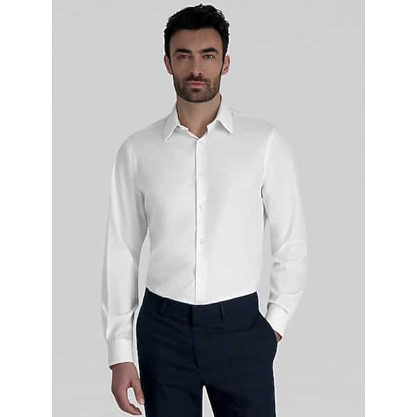 Haggar Men's Classic Fit Dress Shirt White Solid - Size: 16 1/2 32/33