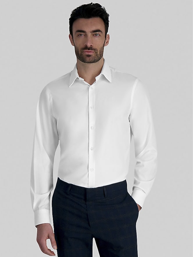 Haggar Smart Wash Classic Fit Solid Color Dress Shirt