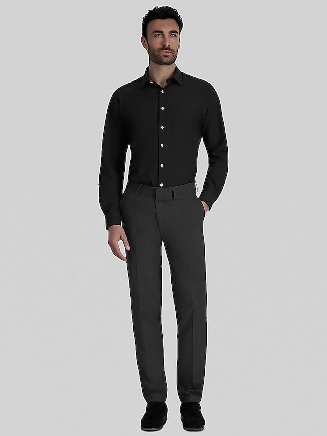 Haggar Smart Wash Classic Fit Solid Color Dress Shirt