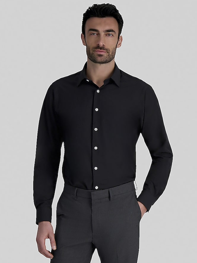 Haggar Smart Wash Classic Fit Solid Color Dress Shirt
