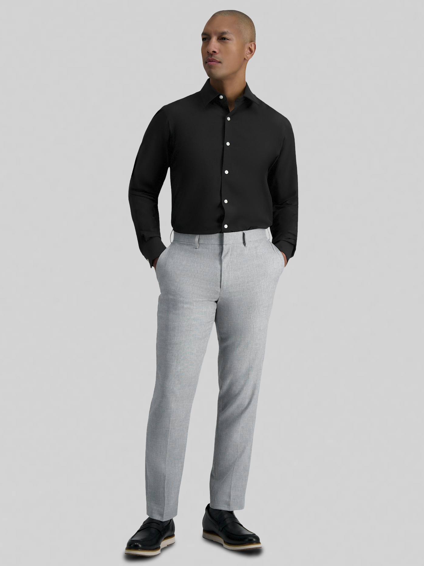 Smart Wash Slim Fit Solid Color Dress Shirt