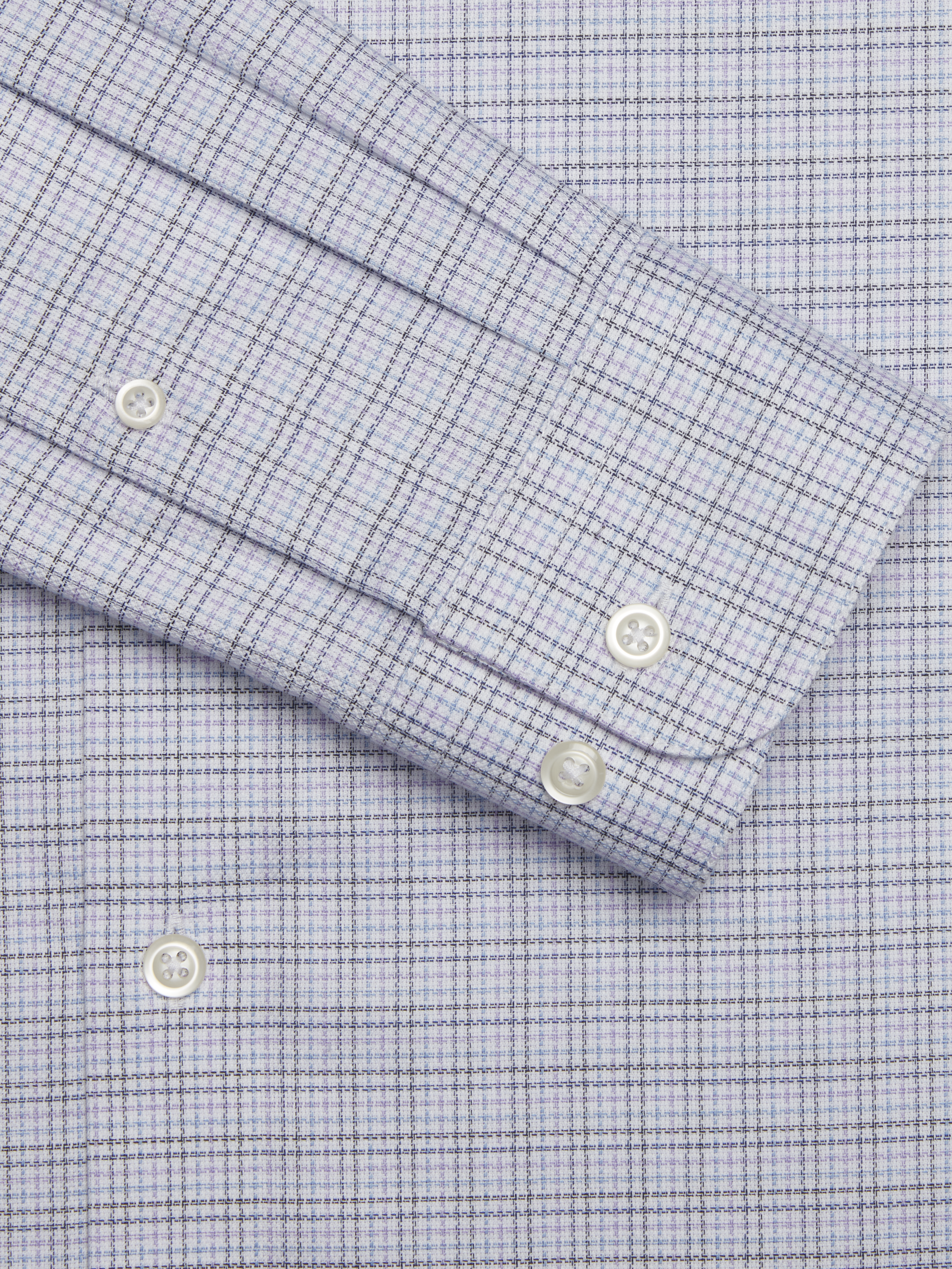 Modern Fit Multi Plaid Spread Collar Dress Shirt